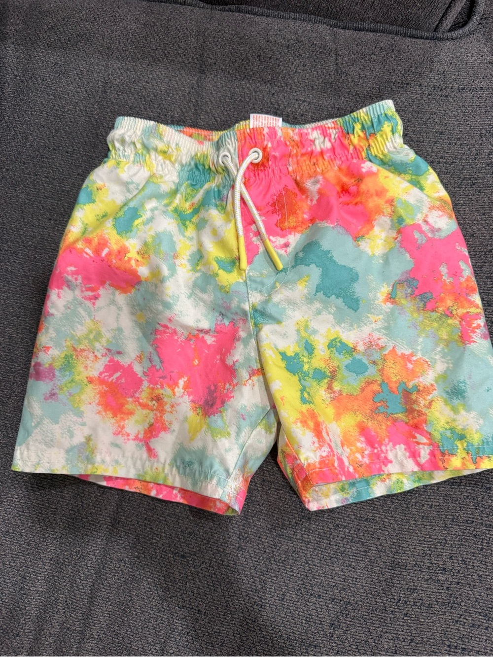 Cat & Jack Neon Tie-Dye Swim Trunks - Pink, Yellow, Blue, Green